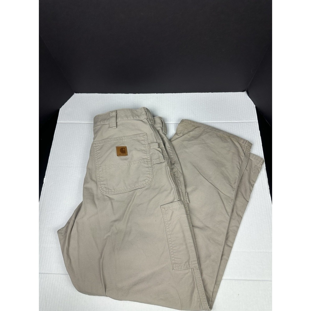 Carhartt B151 Canvas Work Dungaree Pants Mens 36x30 Tan Loose Original Fit